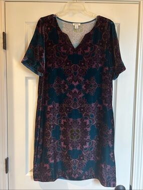 Sundance Teal and Purple Velvet Mini Dress
